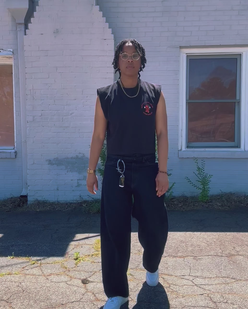 Cropped Muscle Tee - Support Your Local Strap Dealer